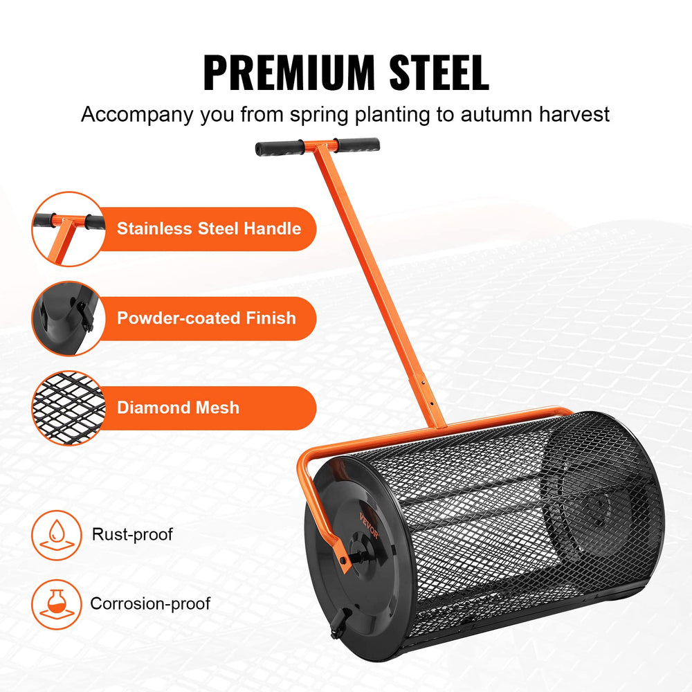 VEVOR steel mesh basket close-up showing durable flow control and rust resistance