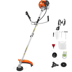 VEVOR string trimmer front profile showing whole tool and benefit of full coverage