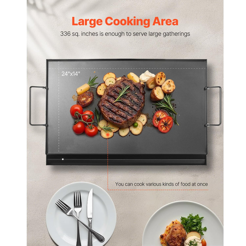 VEVOR textured cooking surface close-up for even searing and less sticking