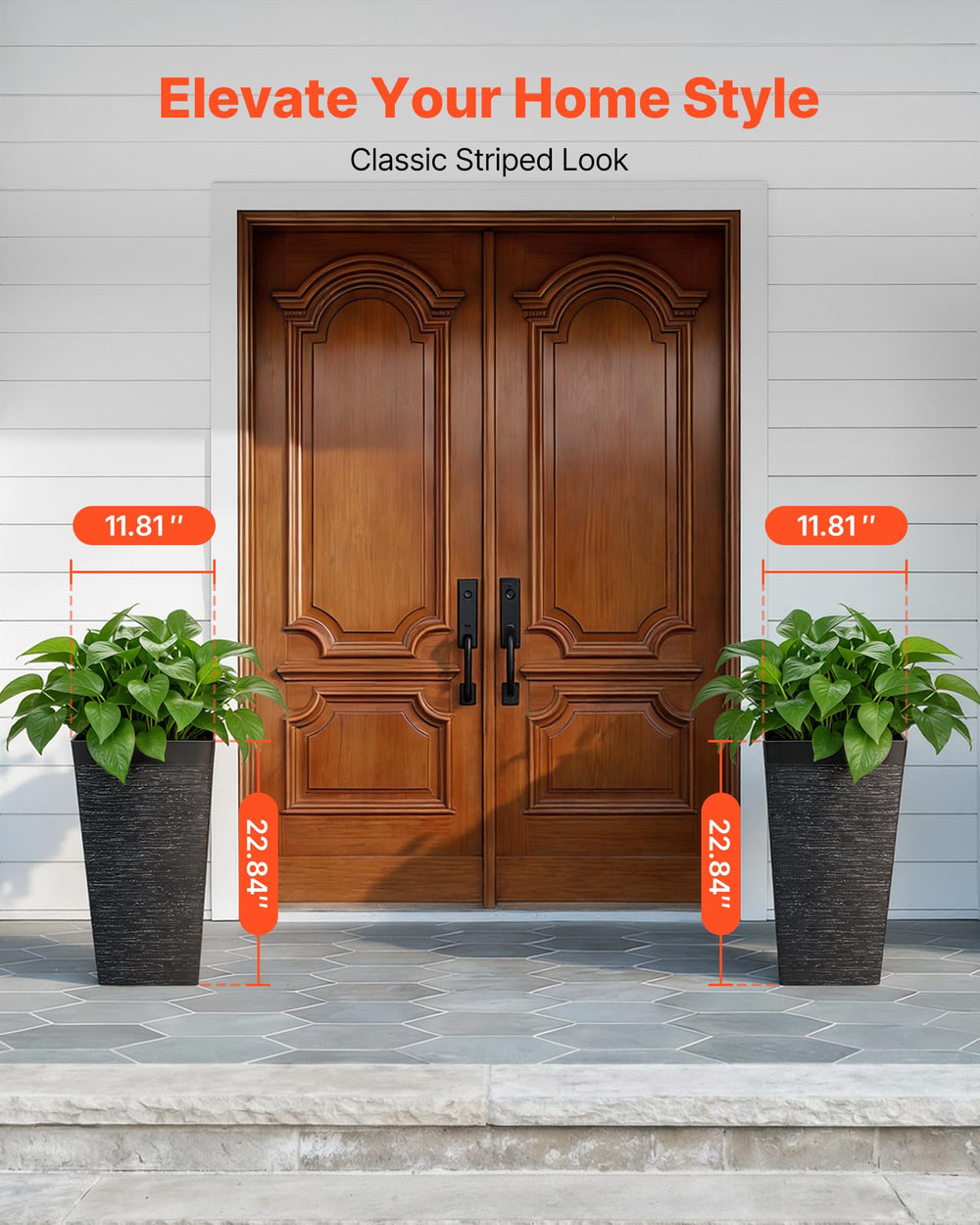 VEVOR close-up of striped exterior texture highlighting weather-resistant finish and style