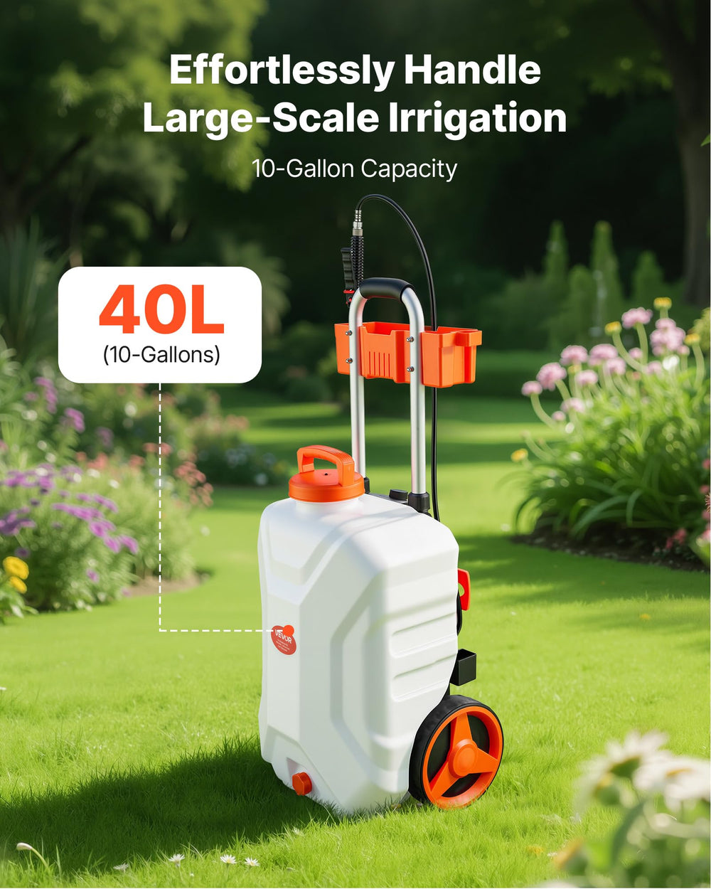 VEVOR wide-mouth lid and built-in filter for fast, debris-free refilling