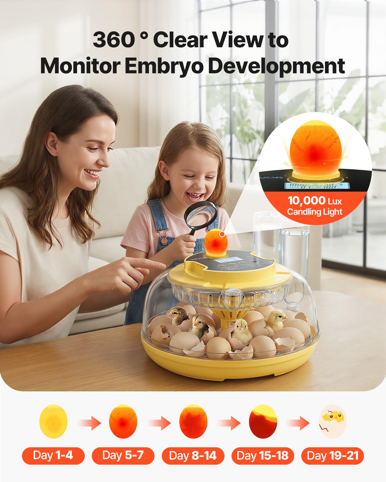 VEVOR digital temperature and humidity display showing precise control benefit