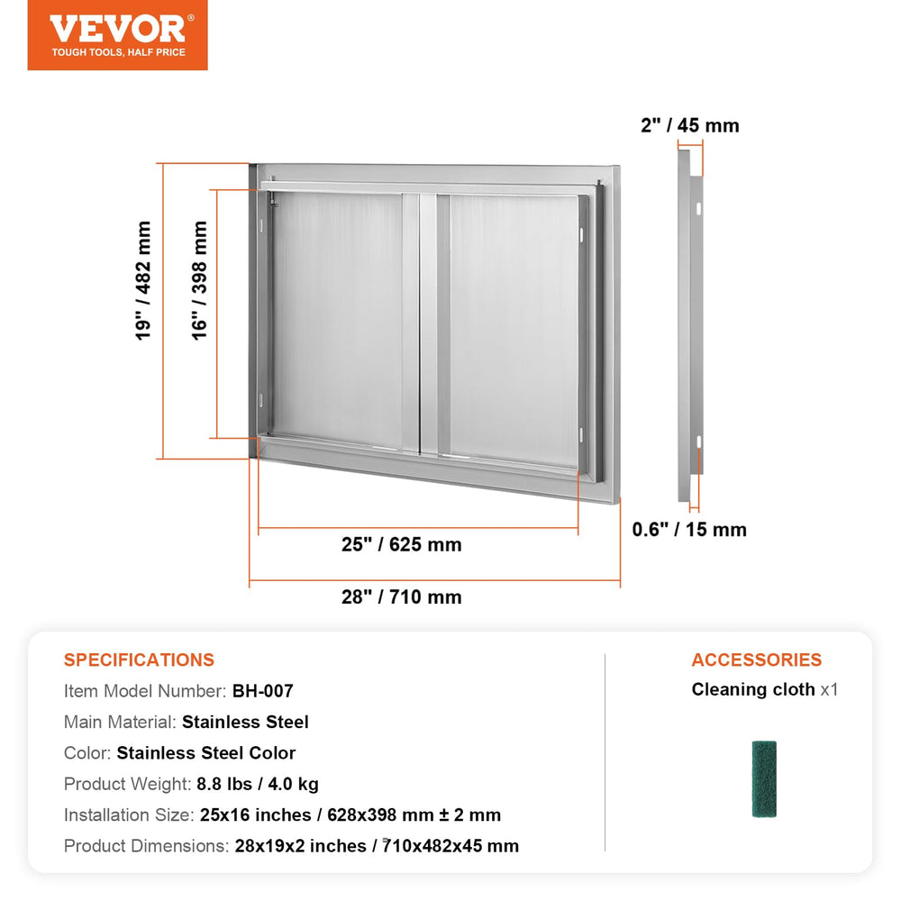VEVOR full-size template and installation layout enabling accurate cutout placement