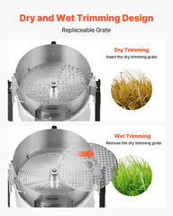 VEVOR clear tiltable lid closeup for visible processing and easy dumping