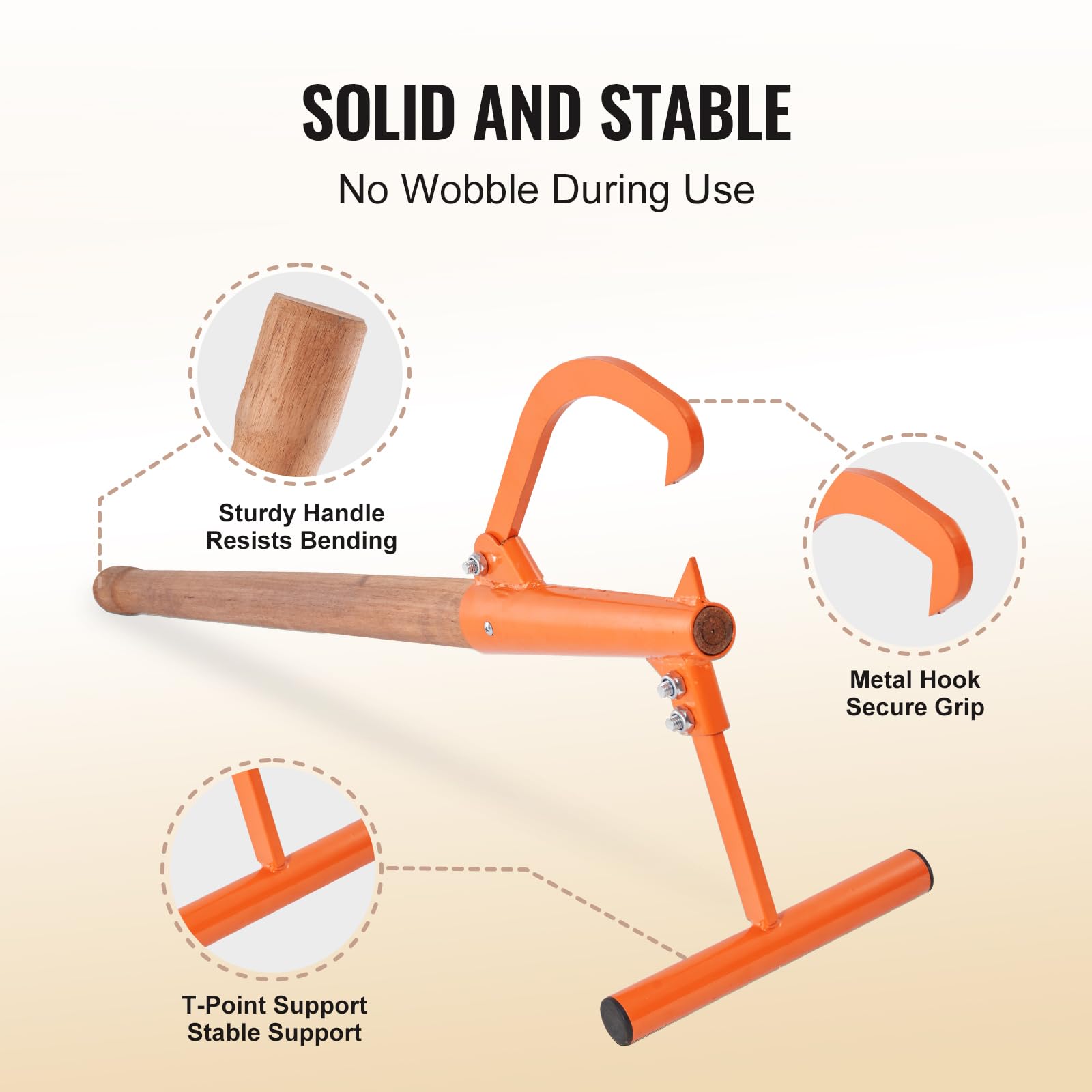 VEVOR timberjack adjustable hook mechanism showing customizable fit advantage