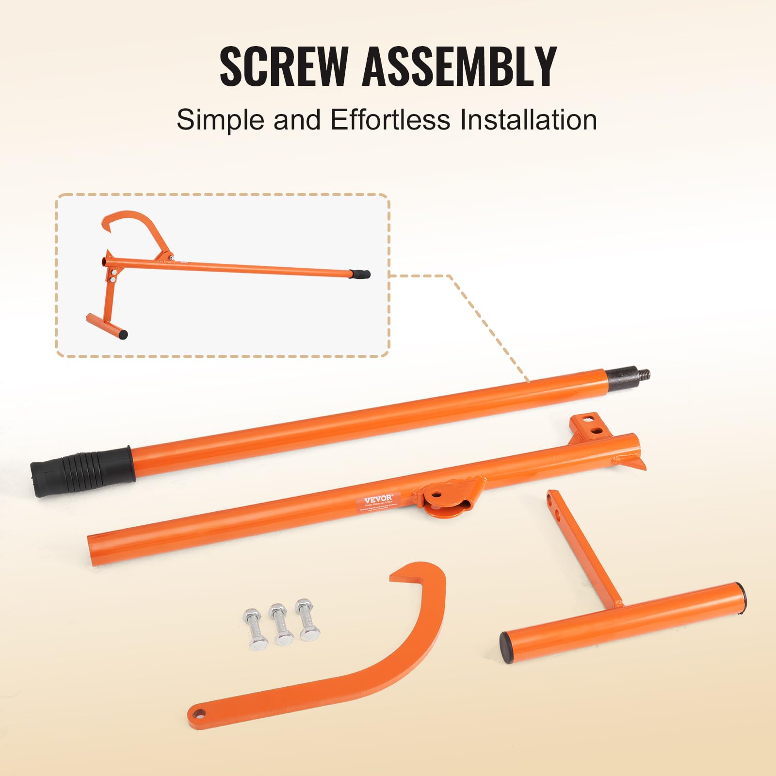 VEVOR assembled tool beside its components for quick assembly benefit