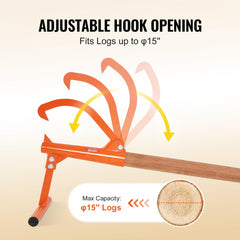 VEVOR timberjack handle grain detail showing eucalyptus wood durability benefit