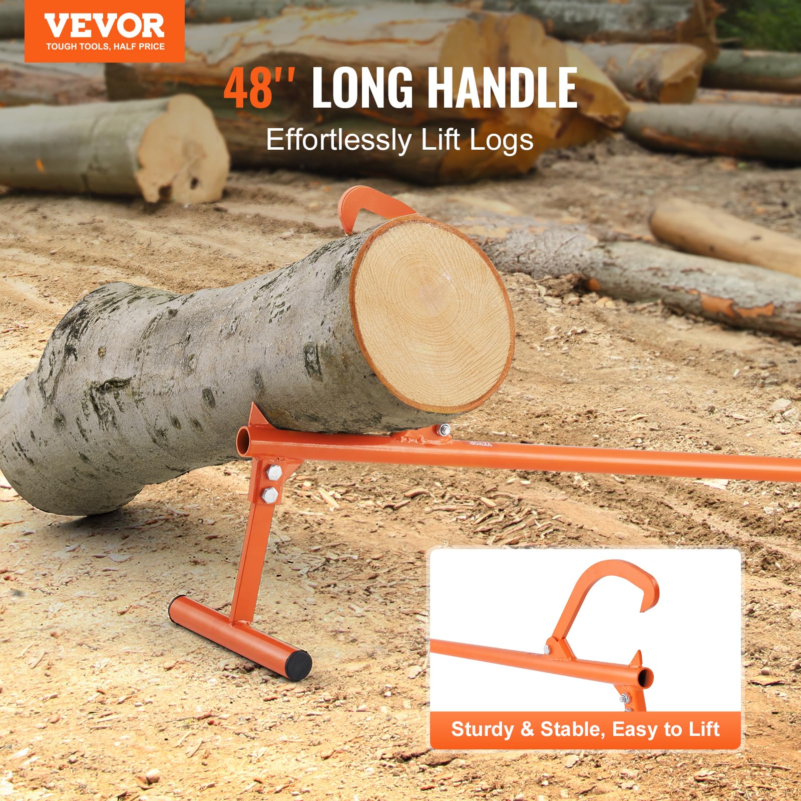 VEVOR close-up of rubber grip handle for secure, comfortable control
