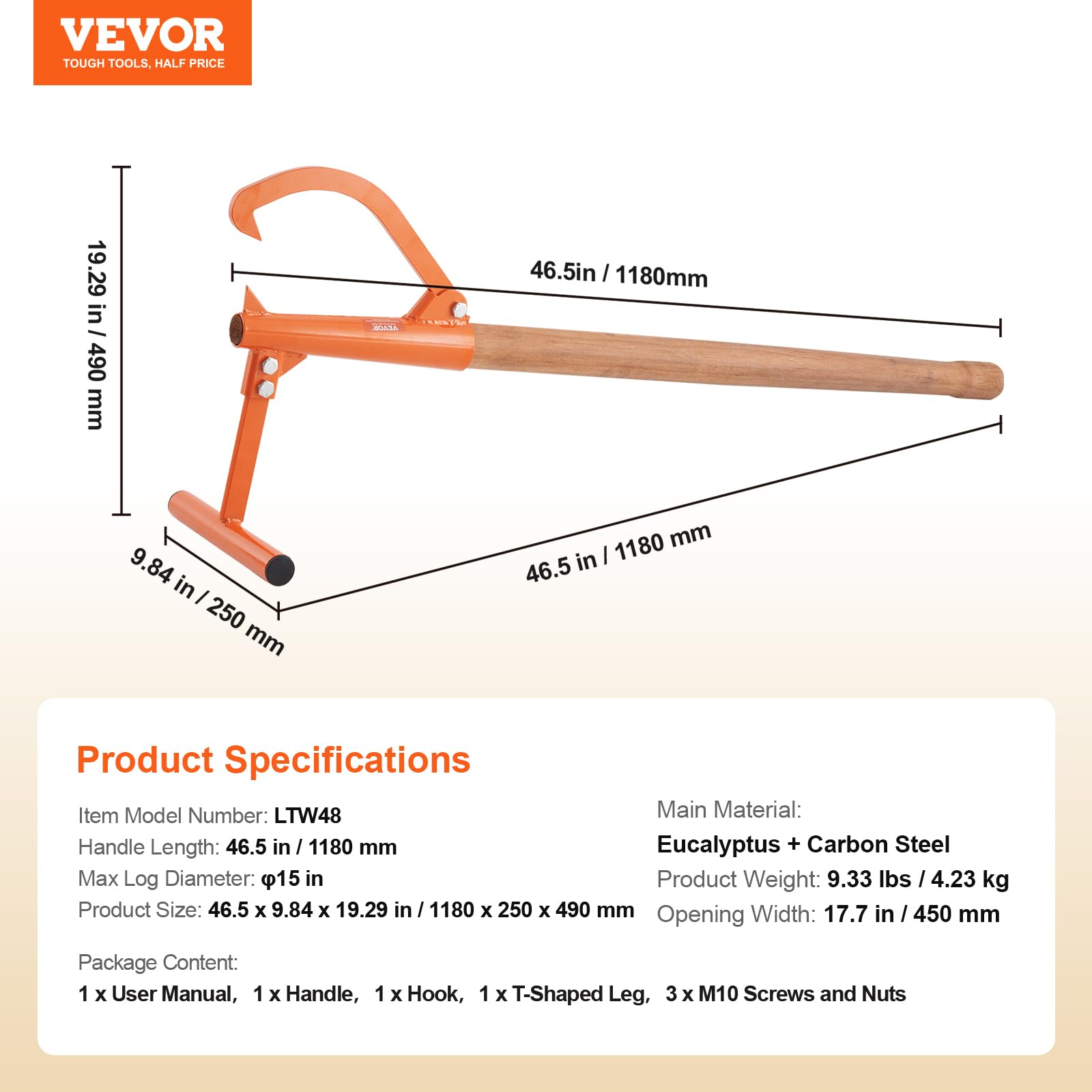 VEVOR timberjack powder-coated finish demonstrating rust resistance benefit