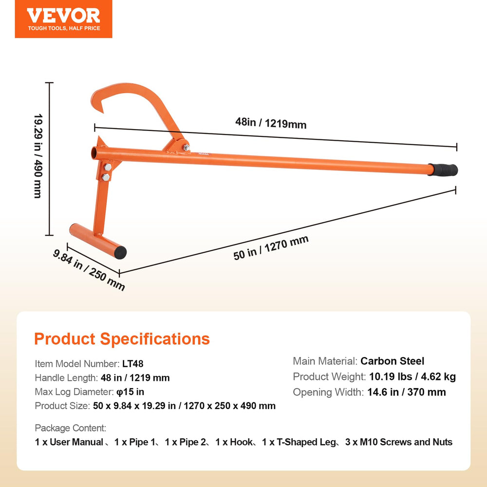 VEVOR Timberjack next to boot for size comparison and portability benefit