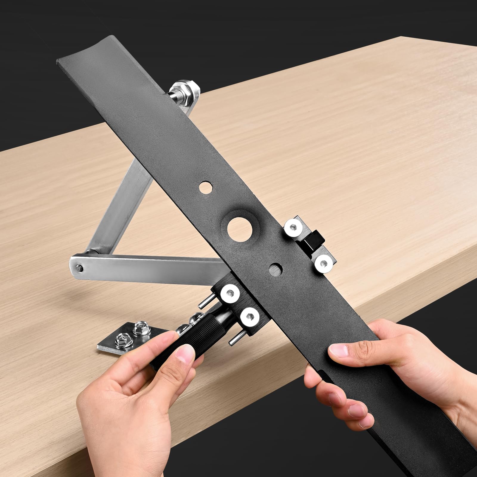 VEVOR sharpening tool attached to angle grinder for fast blade edges