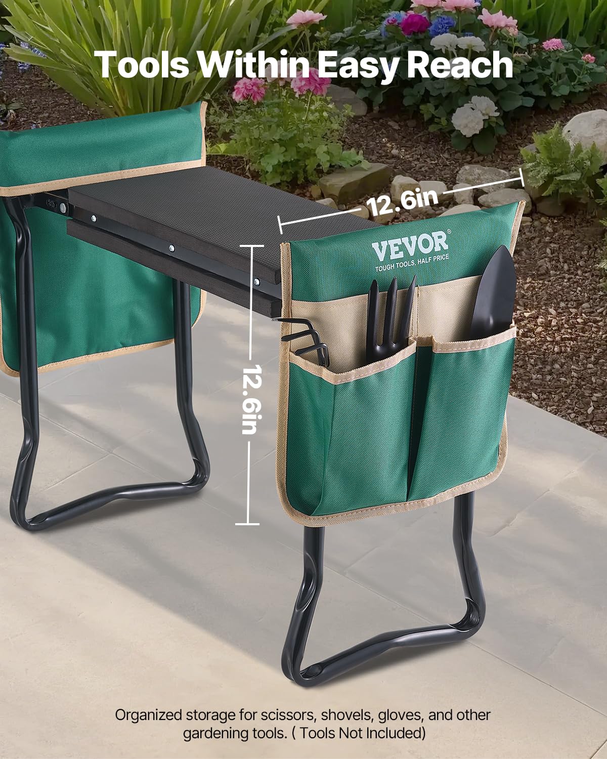 VEVOR attached tool pouches holding gardening tools for organized work