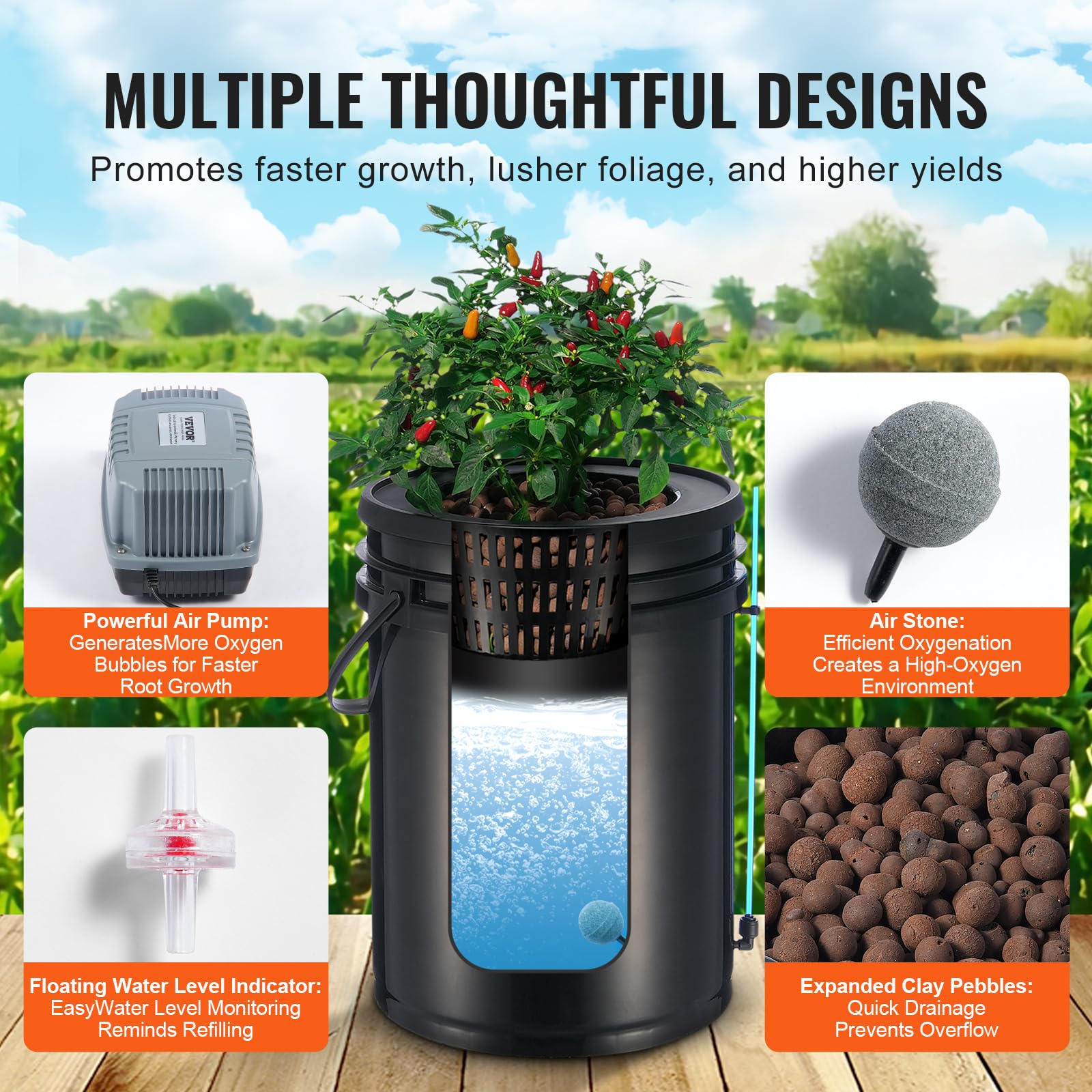 VEVOR top drip kit detail showing precise irrigation lines for efficient nutrient delivery