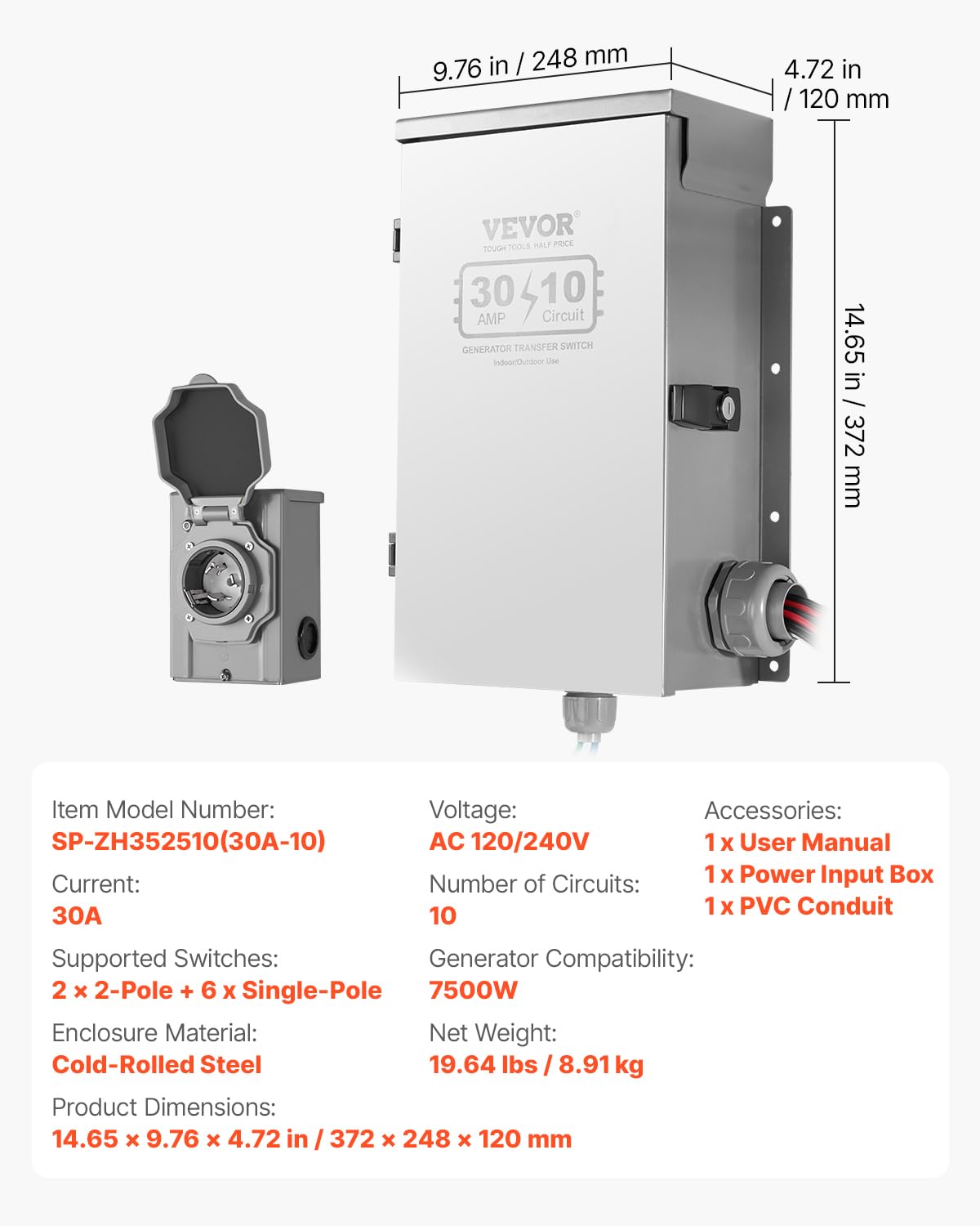 VEVOR transfer kit shown with hand for size comparison to illustrate compact footprint