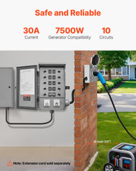 VEVOR close-up of mechanical watt meter displaying generator load for safe power management