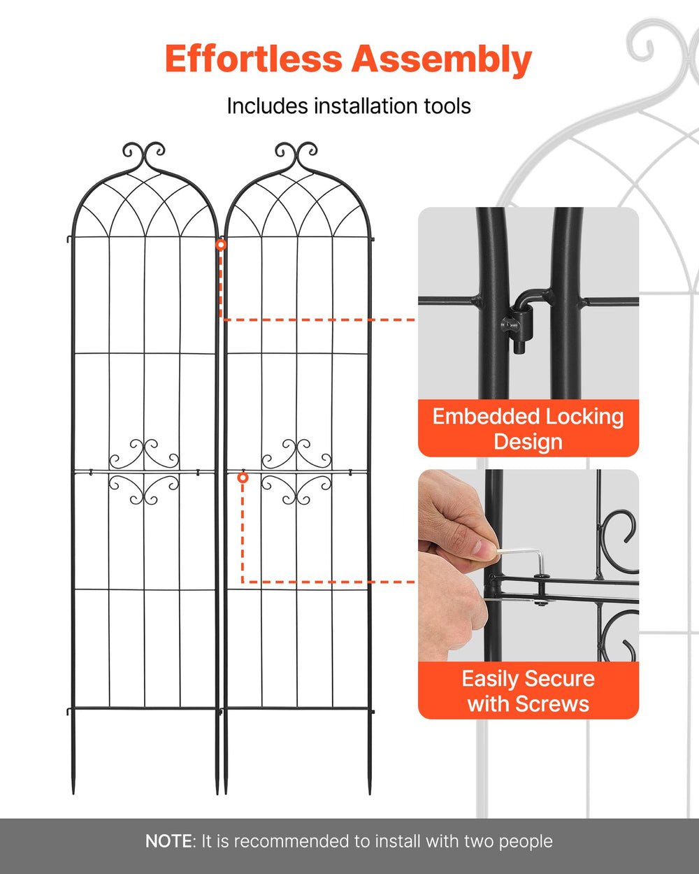 VEVOR trellis assembled in garden supporting climbing roses