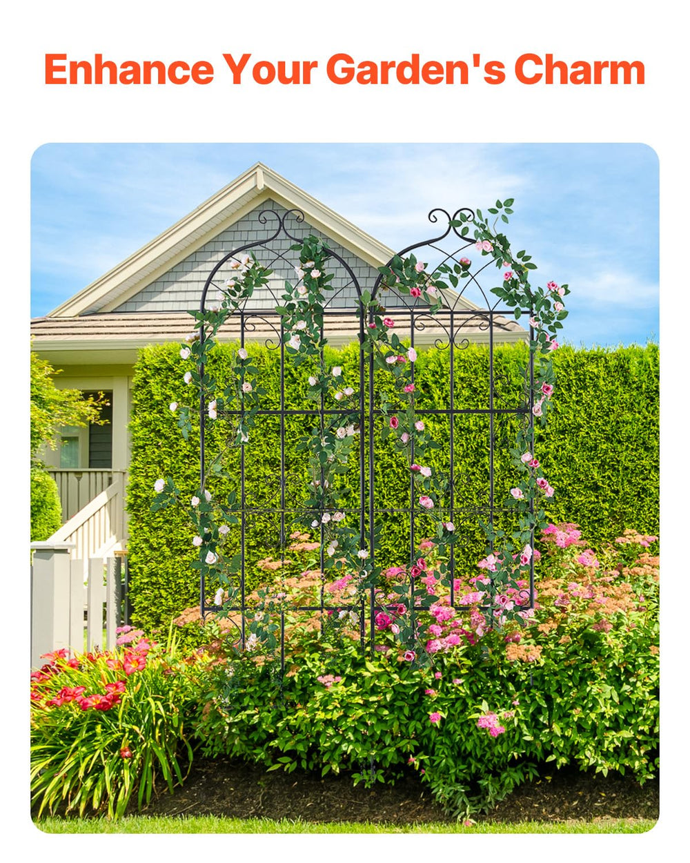 VEVOR trellis powder-coated finish detail protecting against rust
