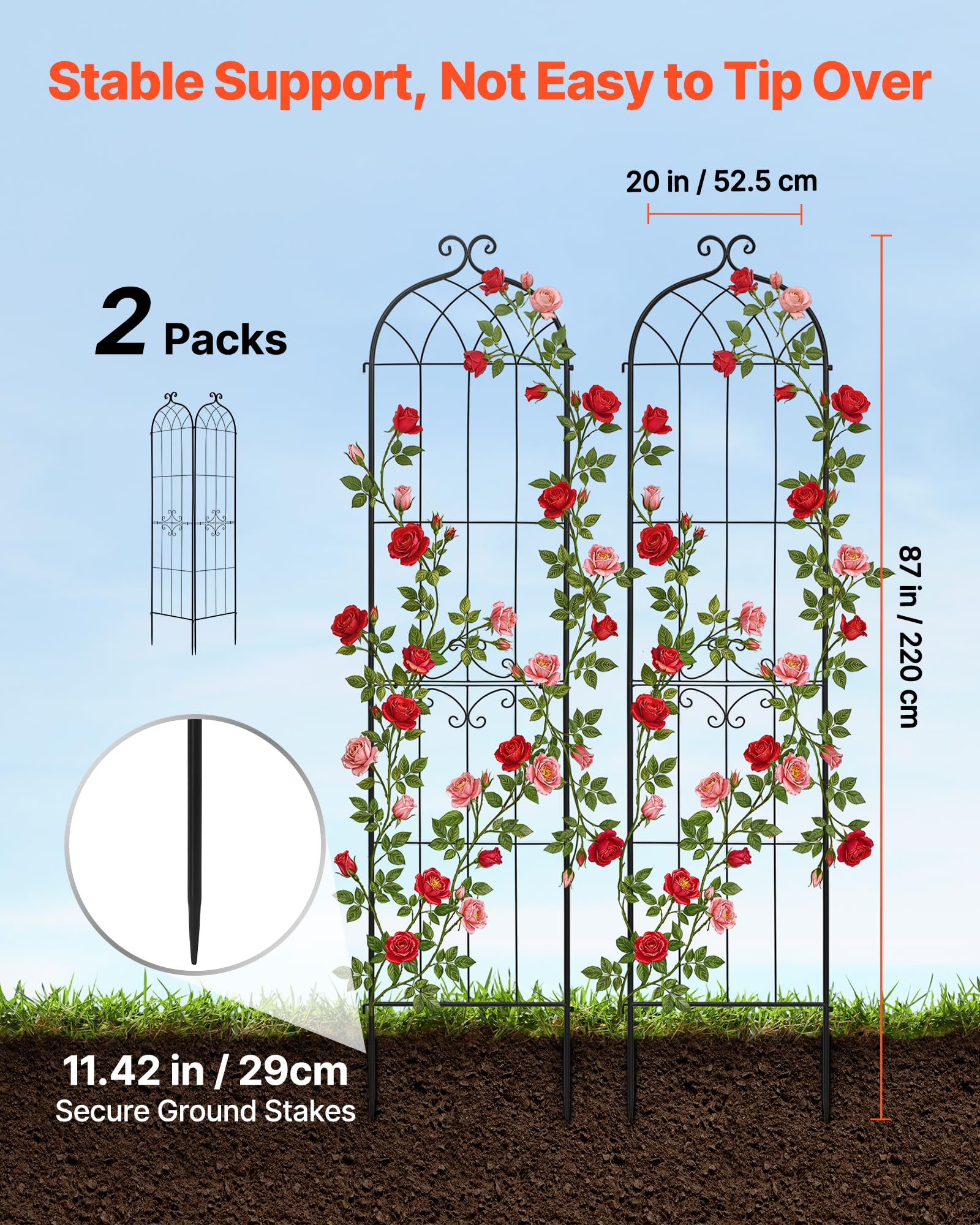 VEVOR close-up of sturdy steel frame emphasizing durable support
