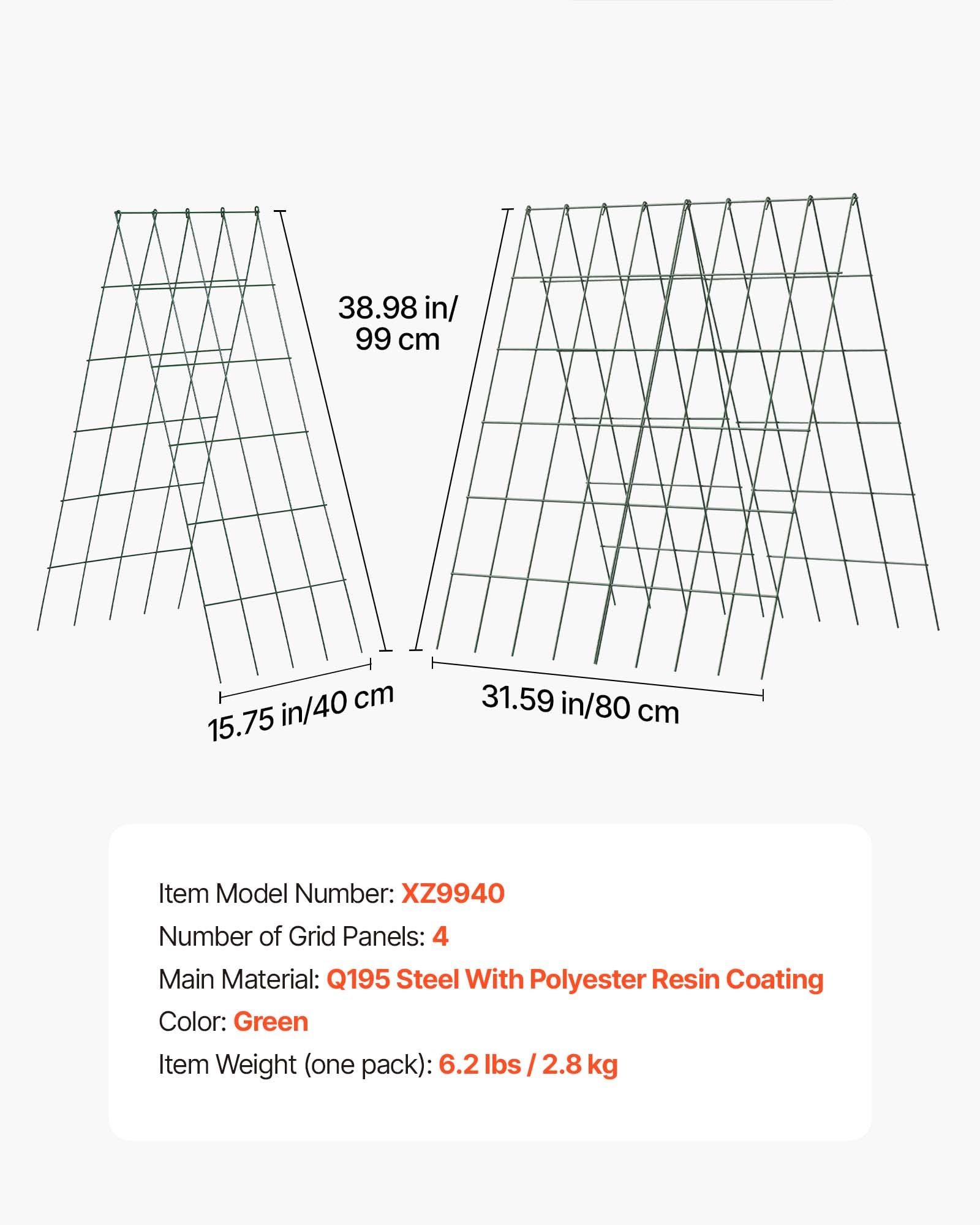 VEVOR trellis accessories laid out showing clips and ties for fast setup