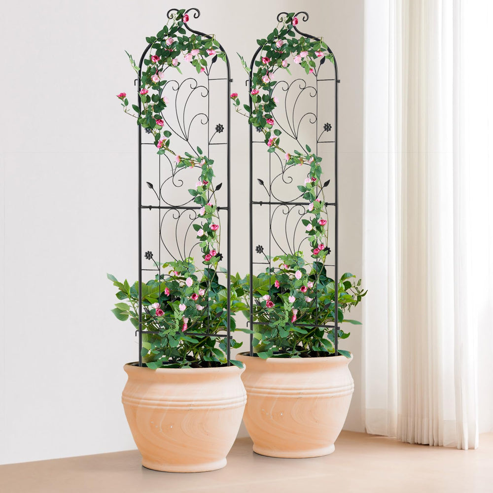 VEVOR trellis fastened to fence offering extra stability and garden structure