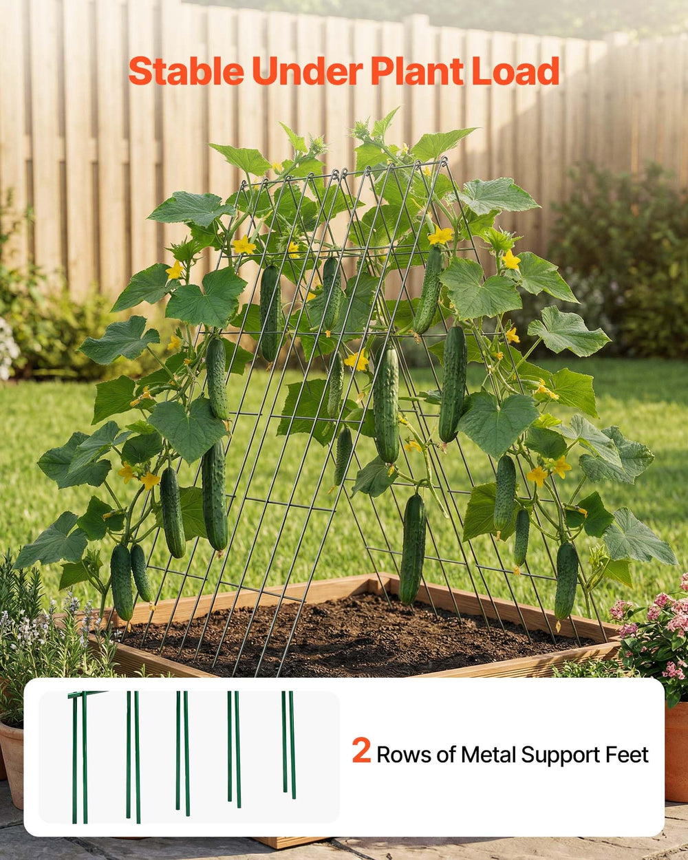 VEVOR trellis folded flat for storage highlighting compact convenience
