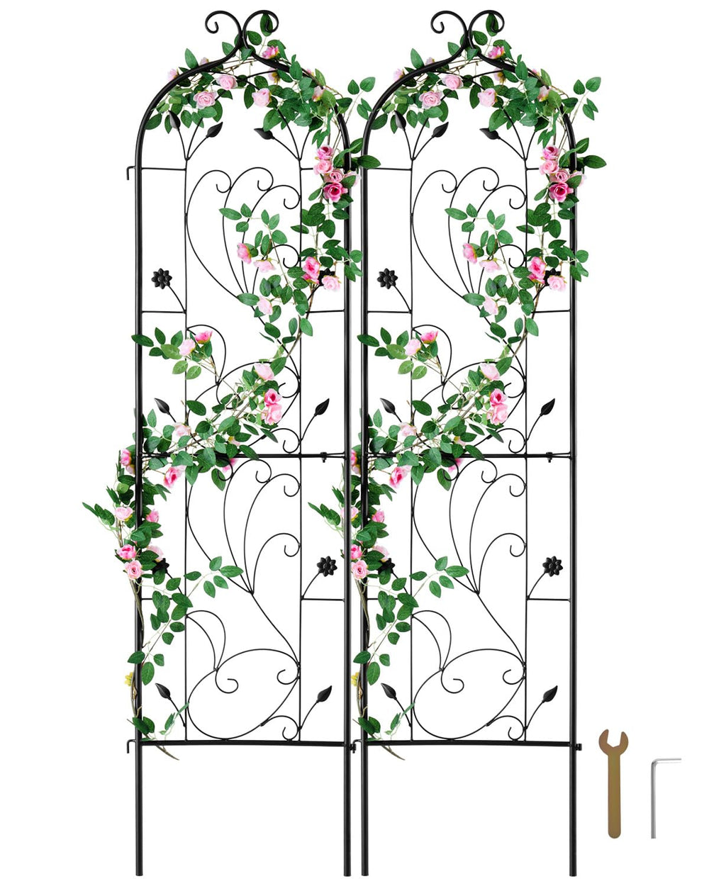 VEVOR trellis front view showing decorative grid and sturdy support