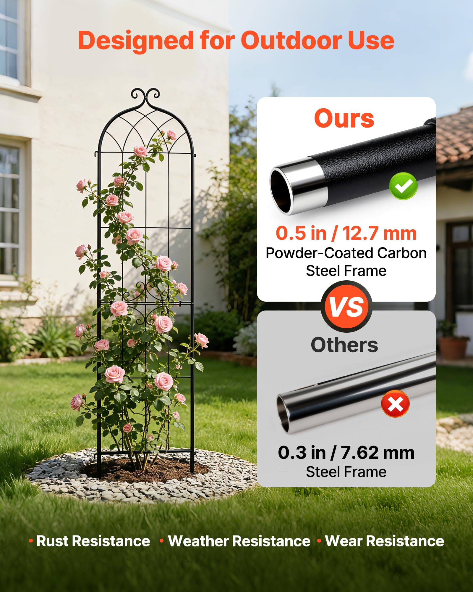 VEVOR ground stake detail anchoring trellis for stable planting