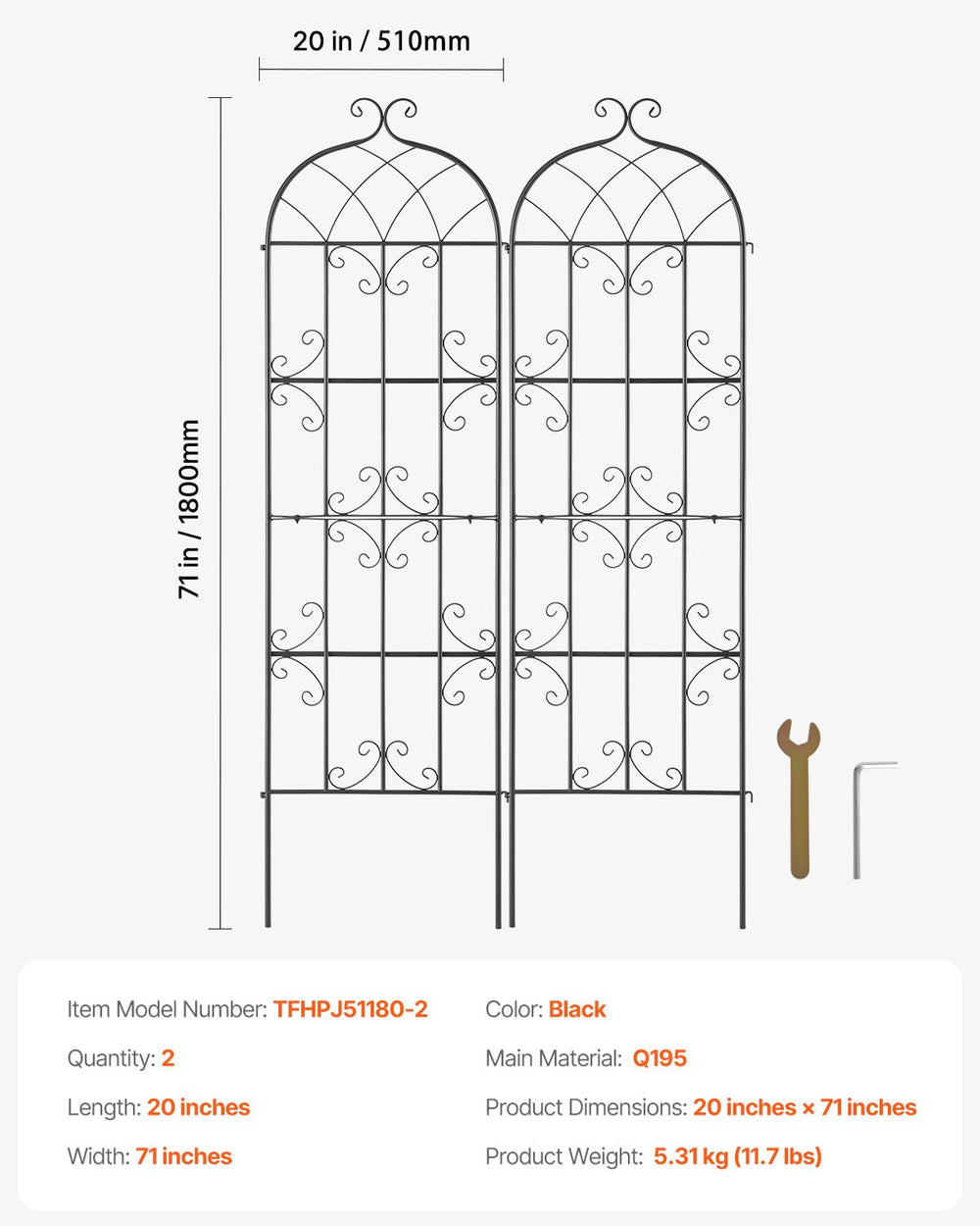 VEVOR trellis staked in soil providing stable anchoring benefit