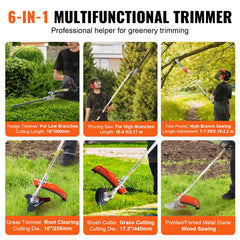 VEVOR trimmer head in action trimming grass for efficient weed and lawn maintenance
