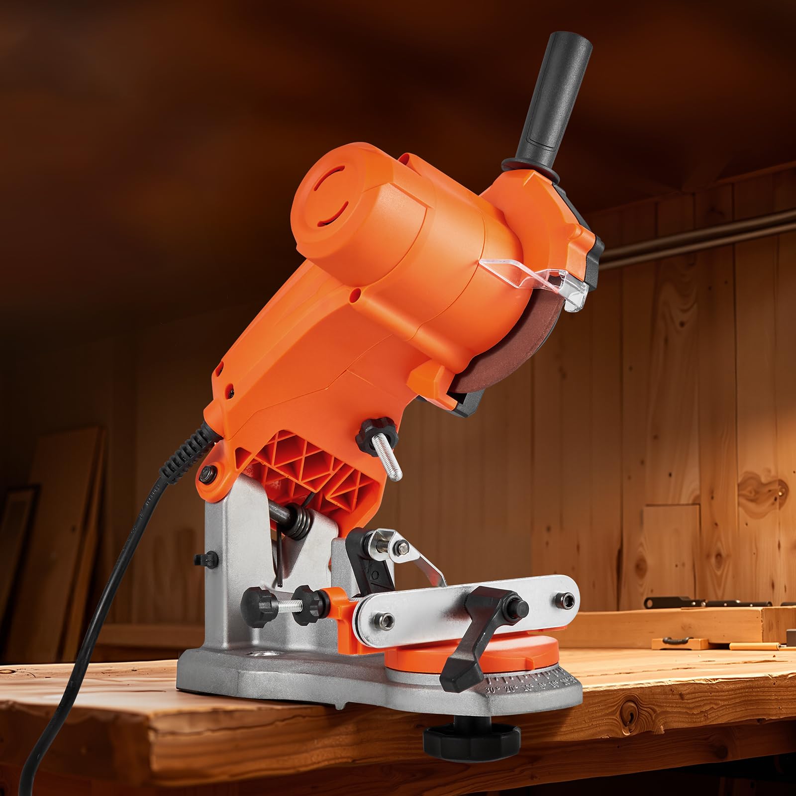 VEVOR two grinding wheels displayed to show small and medium wheel compatibility