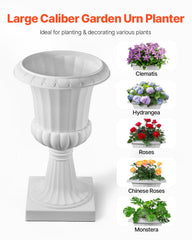VEVOR close-up of rim texture on plastic urn planter highlighting durable finish