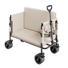 VEVOR wagon front view showing sturdy frame and storage benefit