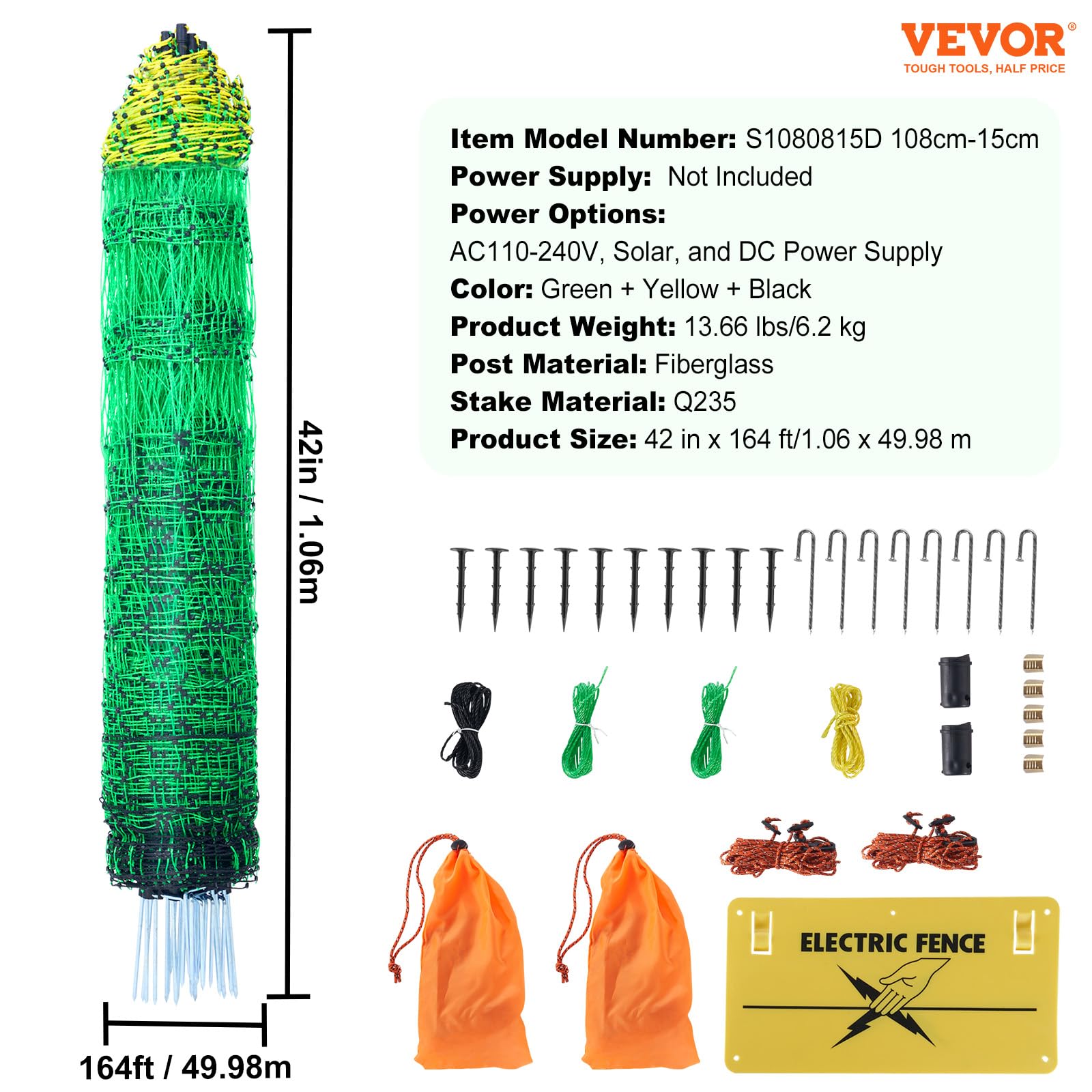VEVOR warning sign on fence showing visibility and safety compliance