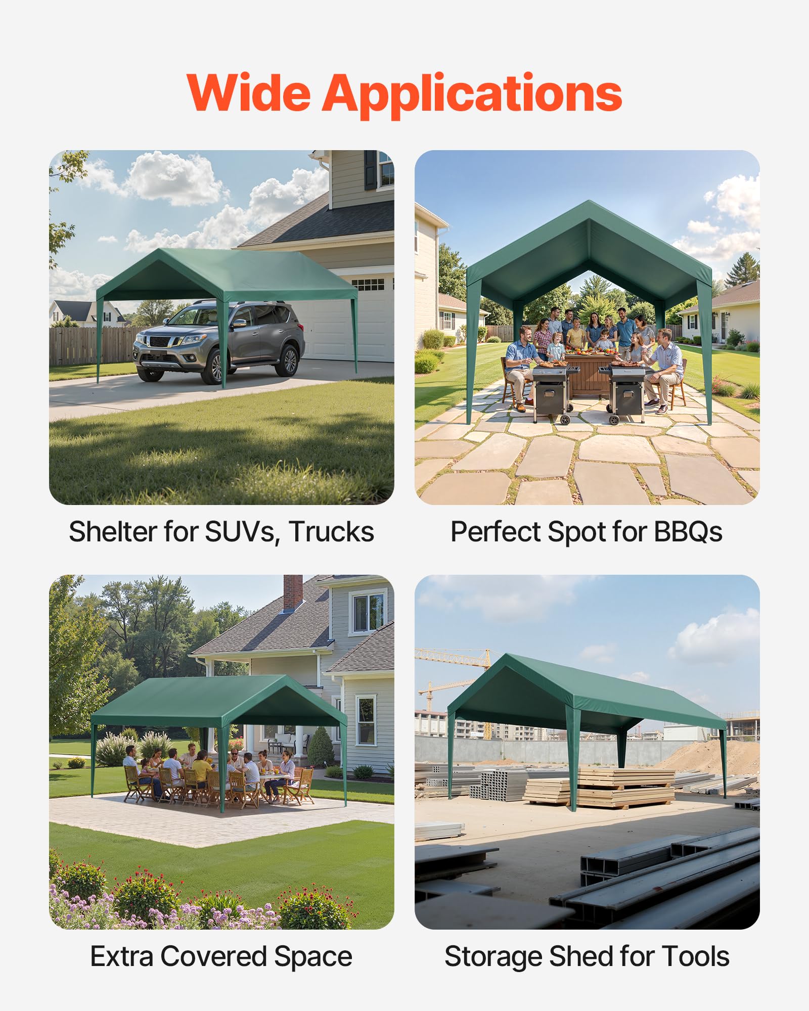 VEVOR tarp shedding rain to show waterproof protection in use