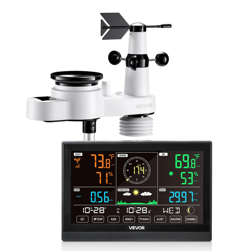 VEVOR front display showing clear weather data for quick glance benefit