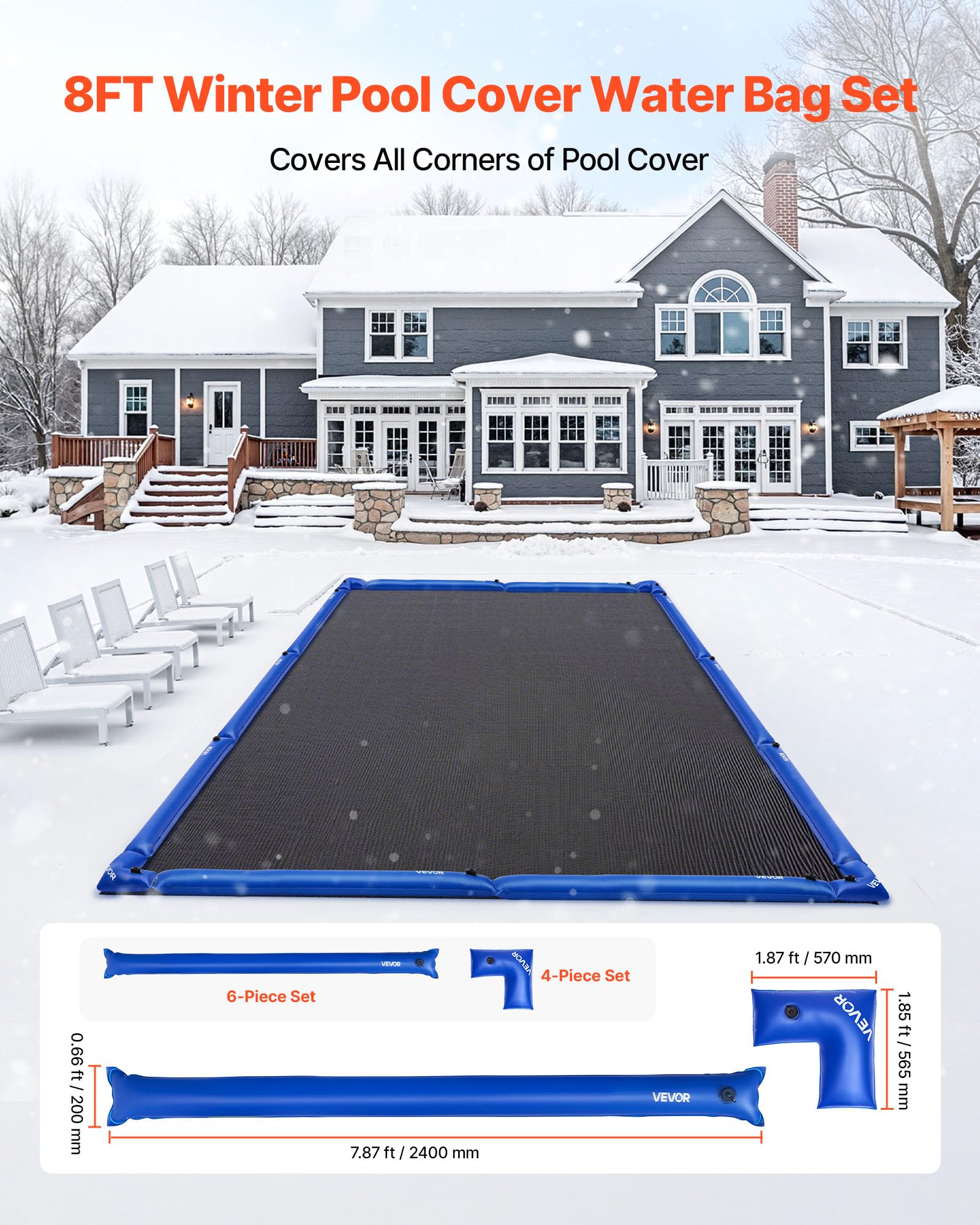 VEVOR close-up of welded seam highlighting leak resistance and long-lasting durability