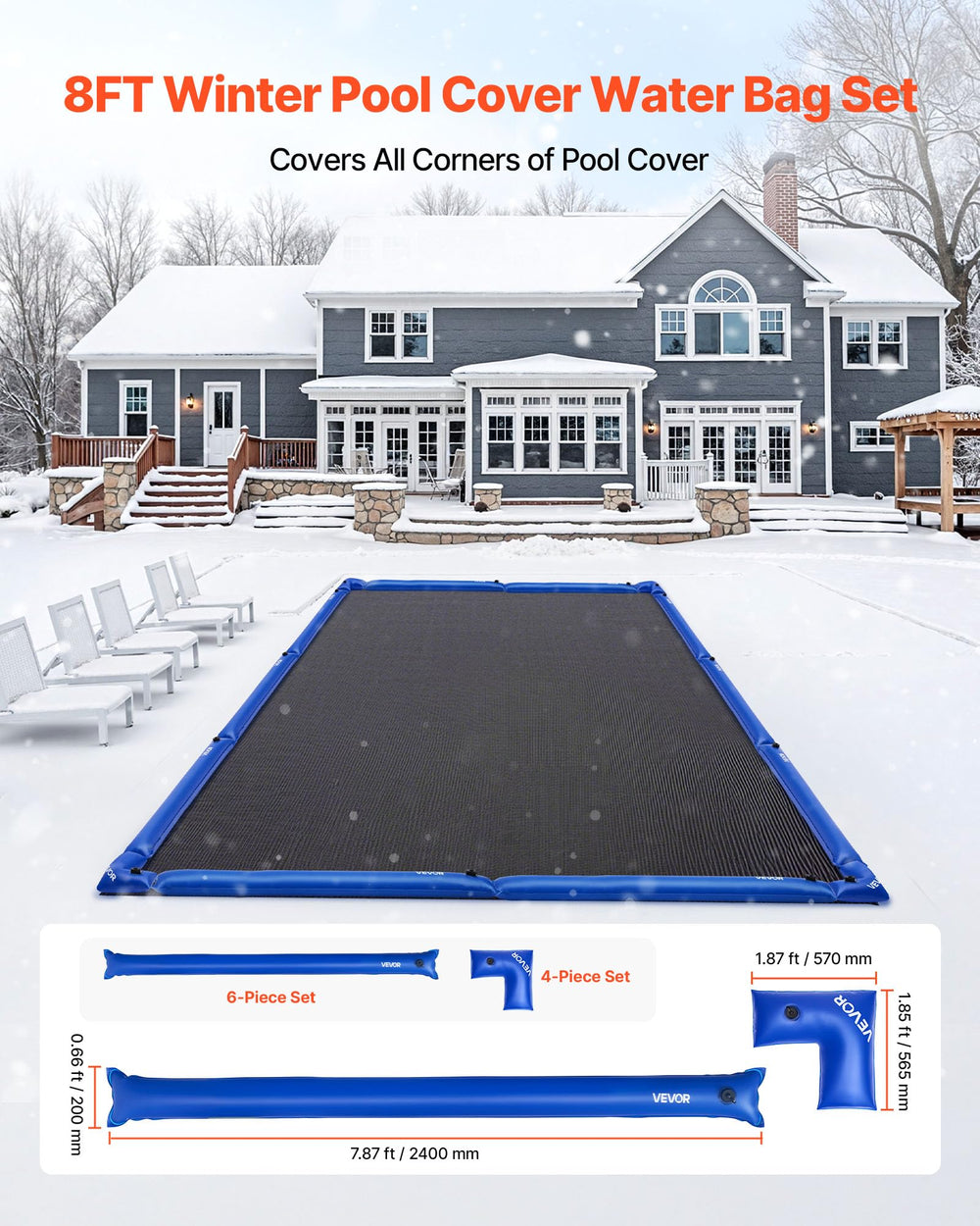 VEVOR close-up of welded seam highlighting leak resistance and long-lasting durability