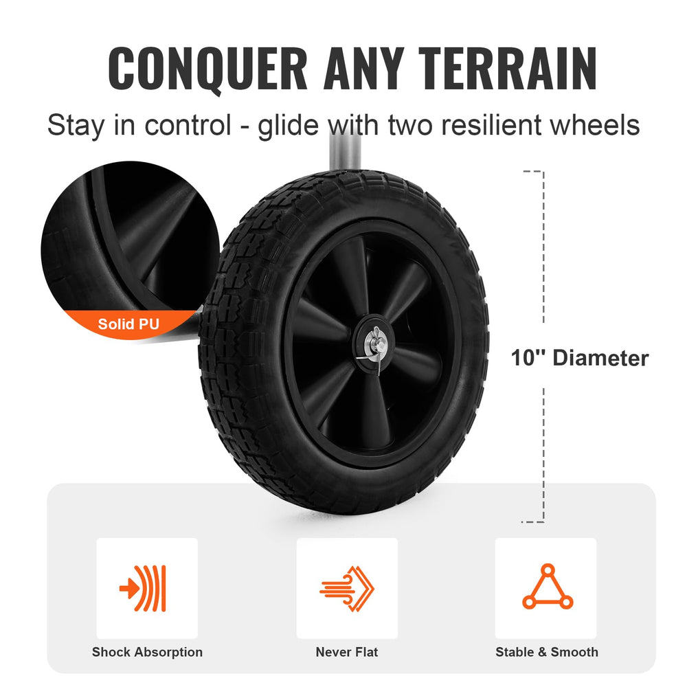 VEVOR PVC wheels and axle for smooth terrain mobility and stable transport