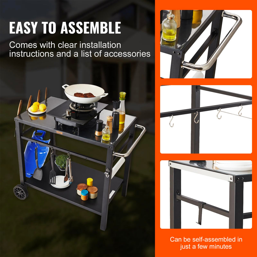 VEVOR wheels and handle transport image showing mobility and stable rolling benefit