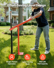 VEVOR widened base on turf illustrating stable ground contact for safer pulls