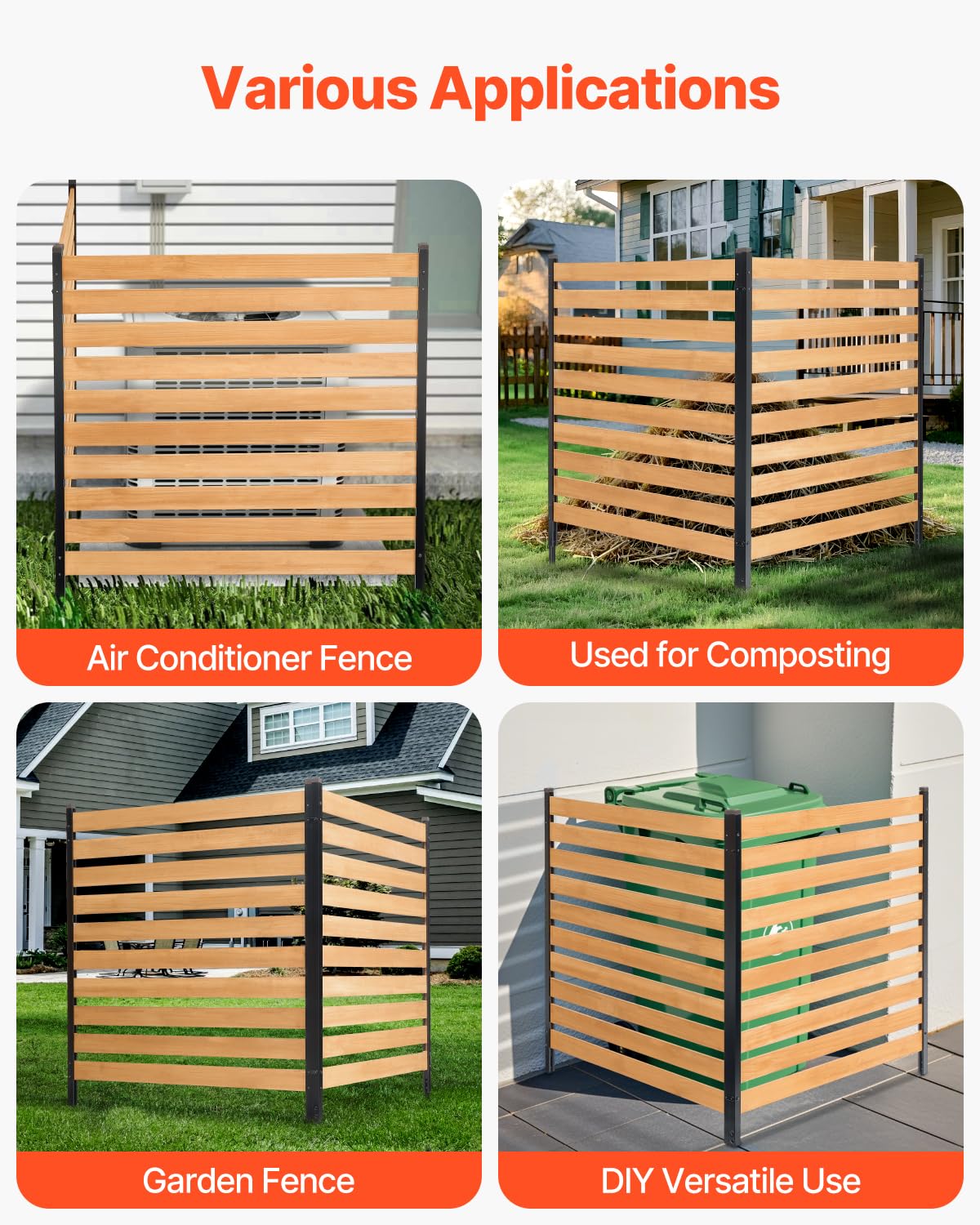 VEVOR fence in a garden scene adding natural style to outdoor space