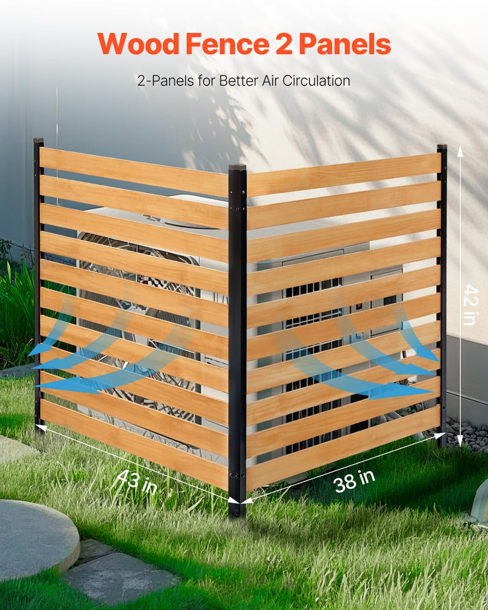VEVOR close-up of wood slats highlighting textured finish and durability
