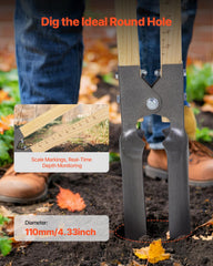 VEVOR wooden handle with scale markings showing depth-measuring convenience