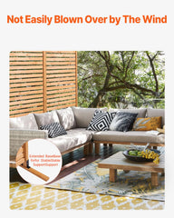VEVOR wooden slats texture close-up showing natural finish and weather resistance