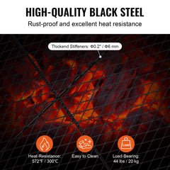 VEVOR side profile showing steel thickness and durable construction benefit