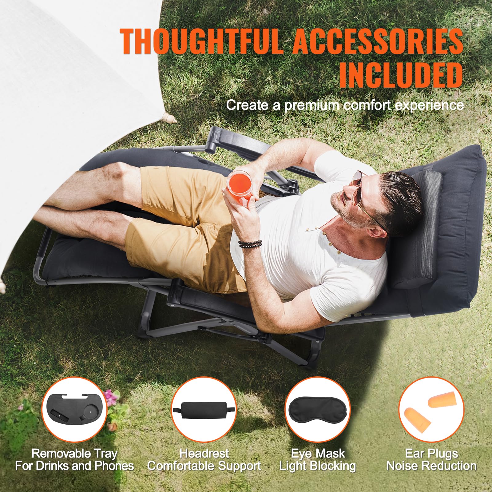 VEVOR detachable tray with cup holder and phone stand for convenience