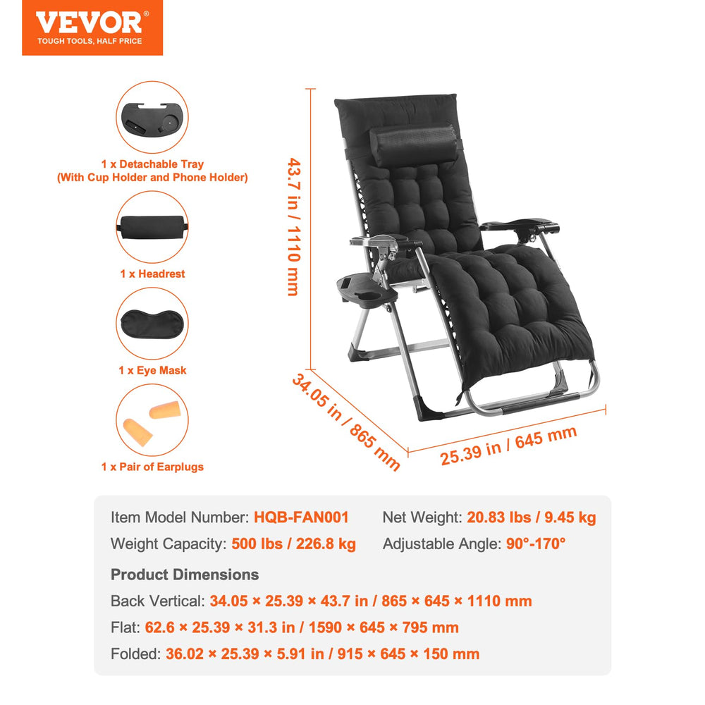 VEVOR headrest with eye mask and earplugs included for quieter rest