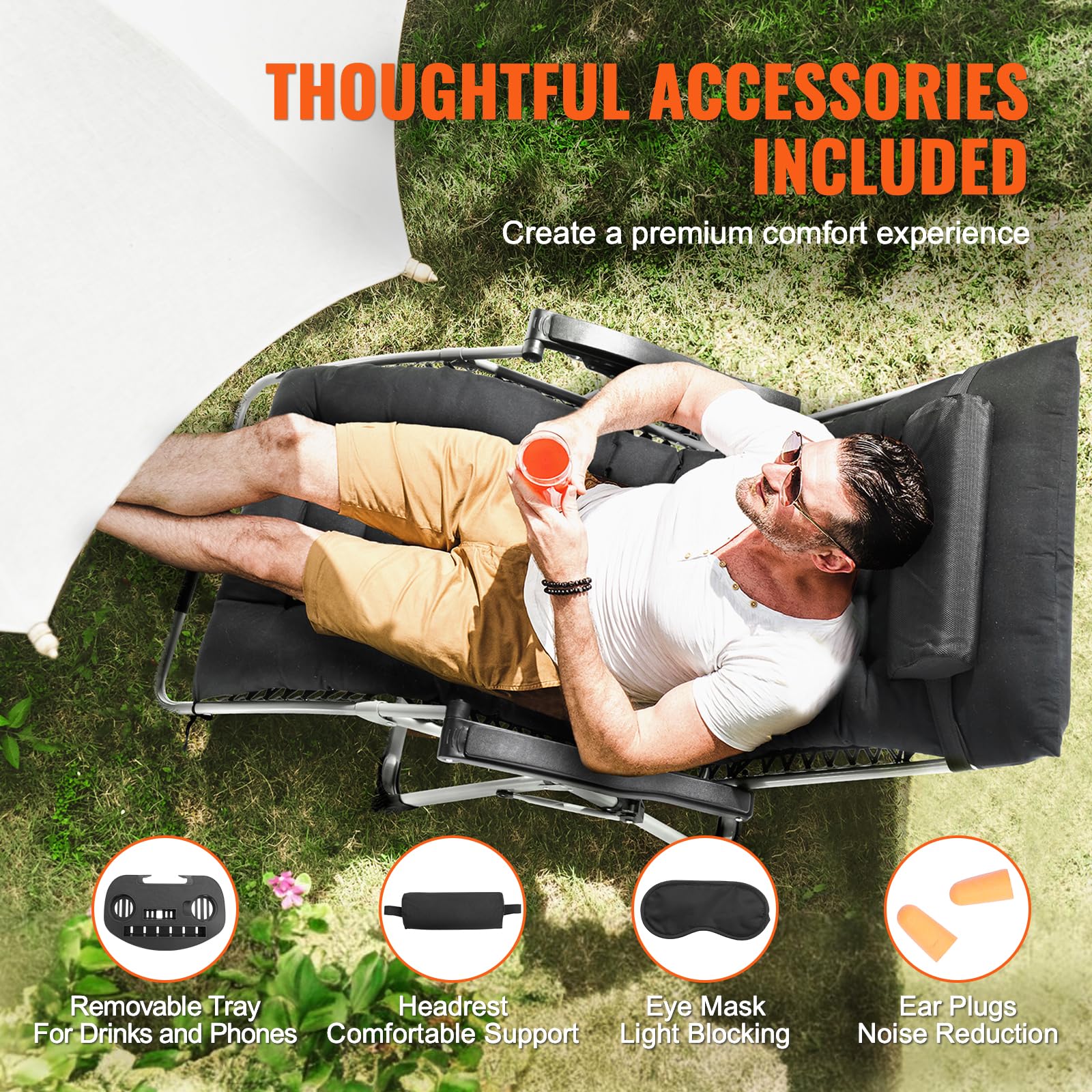 VEVOR headrest with included eye mask showing improved neck comfort