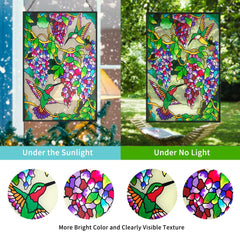 VEWOGARDEN metal chain and hook attached to stained glass for easy hanging