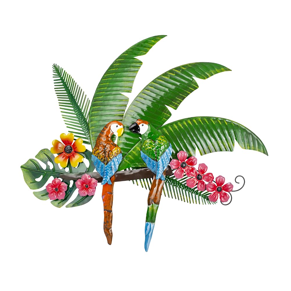 VEWOGARDEN front view showing colorful parrots and tropical foliage, brightens walls